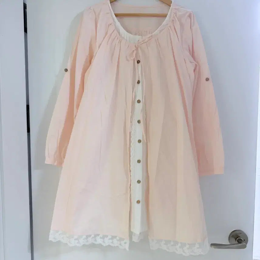 [BUNJANG] Pink Coral Crochet Dress / 핑크 코랄 바선생 원피스