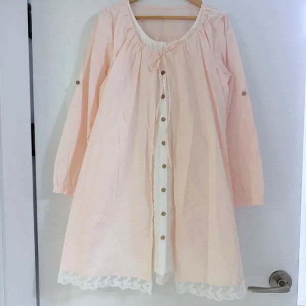 [BUNJANG] Pink Coral Crochet Dress / 핑크 코랄 바선생 원피스