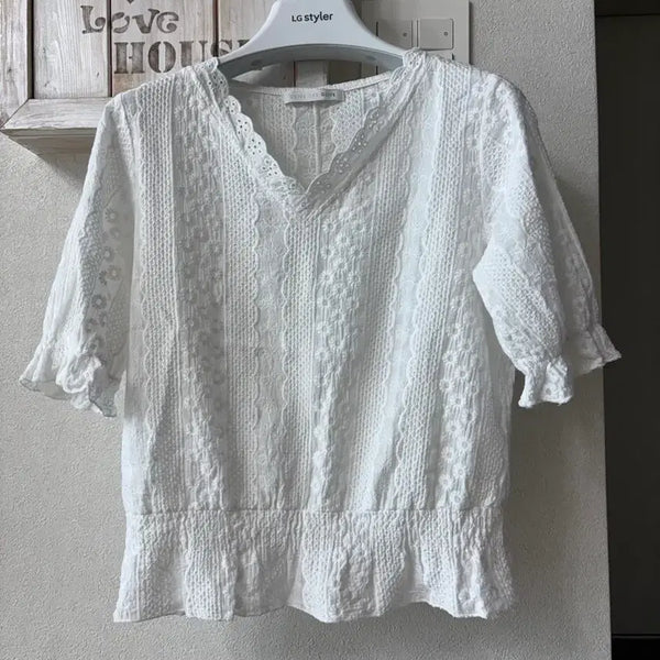 [BUNJANG] Olive des Olive Lace Cotton Blouse / 택뗀새제품)올리브데올리브 레이스 면블라우스
