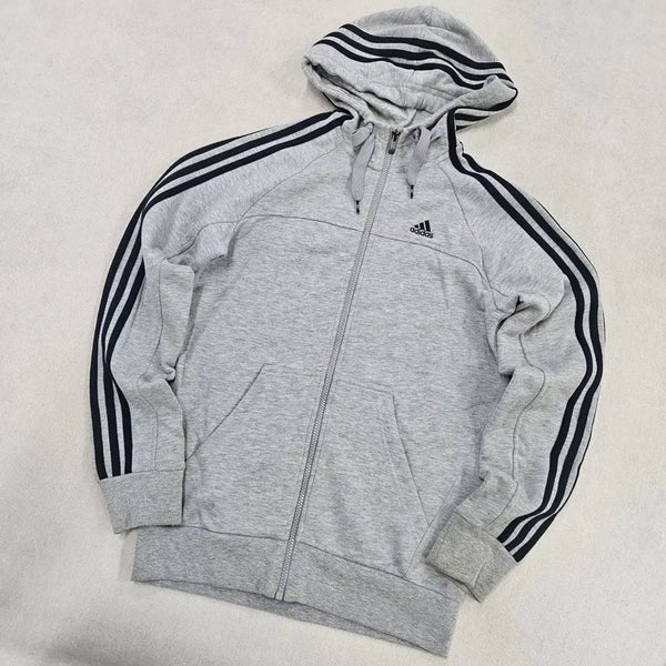 [BUNJANG] Adidas Essential Grey Full-Zip Hoodie / 90 아디다스 에센셜 그레이 후드 집업(얼룩확인) 0625Y