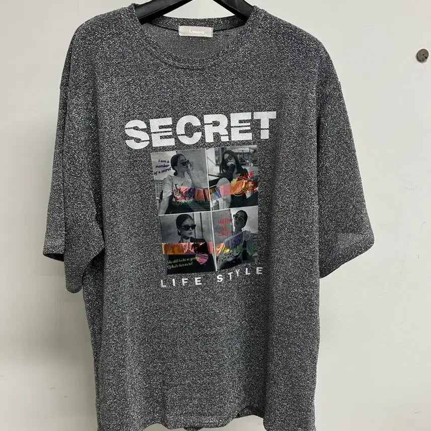 [BUNJANG] Sparkly Short-Sleeve T-Shirt / 여성 반팔 반짝이 티셔츠