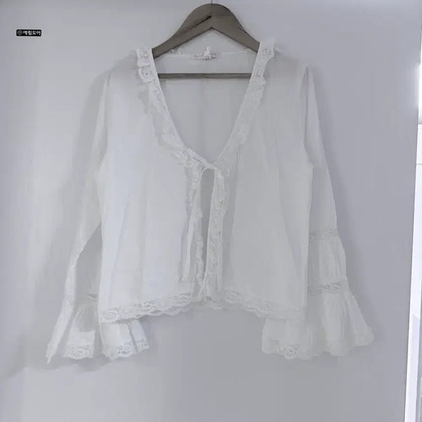 [BUNJANG] White Lace Cardigan / 달천깔 화이트 레이스 가디건