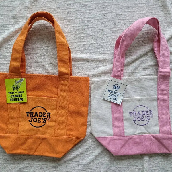 [BUNJANG] Trader Joe's Canvas Tote Bag (Orange/Pink) / 새상품)트레이더조스 주황색/핑크색