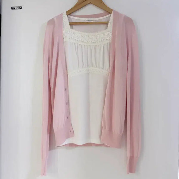 [BUNJANG] Uniqlo Pink Summer Cardigan (Size M) / 일본빈티지 유니클로 핑크 가디건