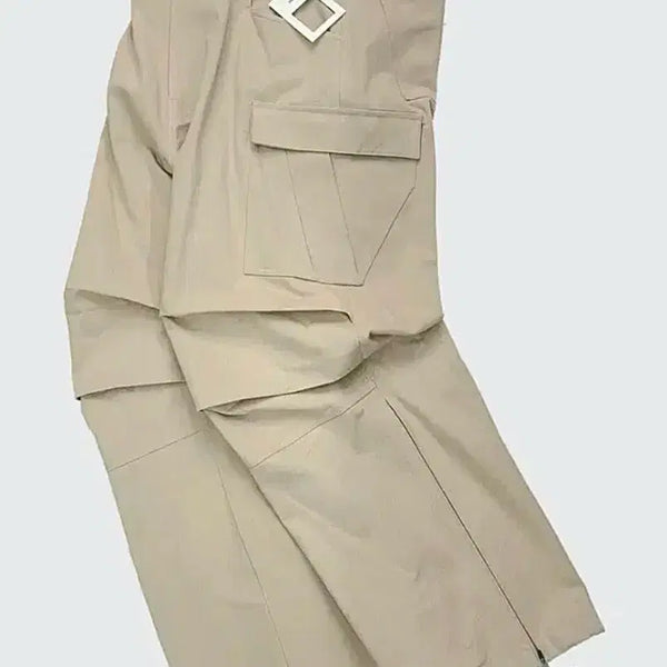 [BUNJANG] Nonude Side Zip Cargo Pants Beige / 1,새상품) 논노드 사이드 집 카고 팬츠 베이지