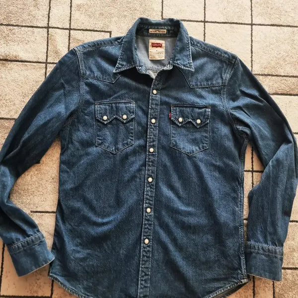 [BUNJANG] Levi's Western Denim Long Sleeve Shirt - Medium / [Levis]리바이스 웨스턴 데님 중청긴팔 셔츠 사이즈 M