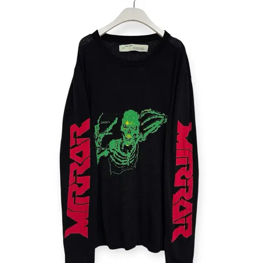 [BUNJANG] Off-White Mirror Skull Long Sleeve Knit / 오프화이트 미러 스컬 롱슬리브 니트