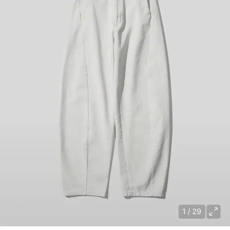 [BUNJANG] INTEMPO MOOD Curved Wide Denim Pants Cream / 인템포무드 커브드 와이드 데님 팬츠 크림