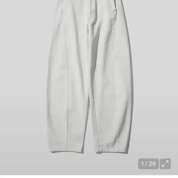 [BUNJANG] INTEMPO MOOD Curved Wide Denim Pants Cream / 인템포무드 커브드 와이드 데님 팬츠 크림