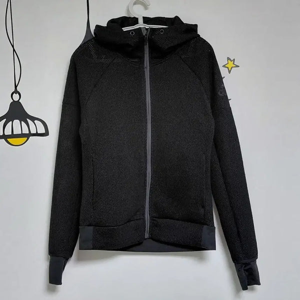 [BUNJANG] Adidas Z.N.E. Full Zip Mesh Hoodie Jacket (Black/Women's M) / 아디다스 Z.N.E. 풀짚 메쉬 후드 자켓 (블랙/여성 M)