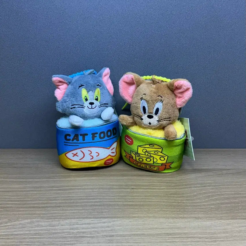 [BUNJANG] Tom and Jerry 2 Types "Fish & Cheese Cans" Doll Keychain Set / 일괄) 2종 톰과제리 생선 치즈 통조림 톰&제리 인형 키링 세트
