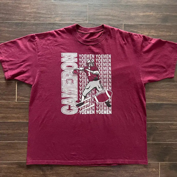 [BUNJANG] Vintage American Single Stitch Football Quarterback T-Shirt (Estimated XXL) / [XXL추정] 미국 빈티지 싱글스티치 미식축구 쿼터백 티셔츠