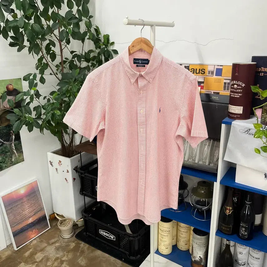 [BUNJANG] Polo Ralph Lauren Seersucker Short Sleeve Shirt L / 폴로랄프로렌 시어서커 반팔셔츠 L