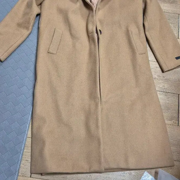 [BUNJANG] Handmade Beige Long Coat / 핸드메이드 베이지 롱코트