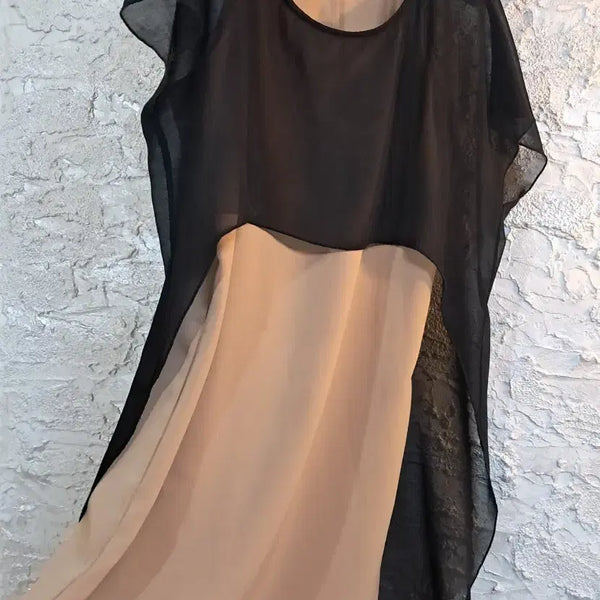 [BUNJANG] Women's Ruffled Layered Midi Dress (Size 8) / 명품옷 프릴셔링 레이어드원피스(로스제품)