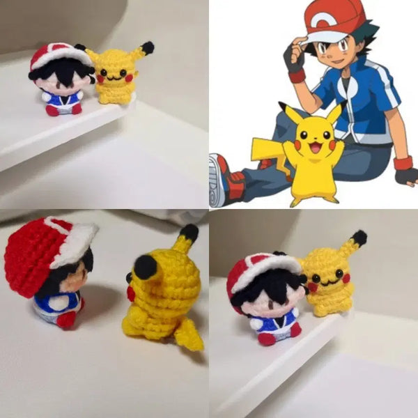 [BUNJANG] Pokemon Ash & Pikachu Handmade Keychain / ##애니 포켓몬스터## 지우#피카츄# 손뜨개키링