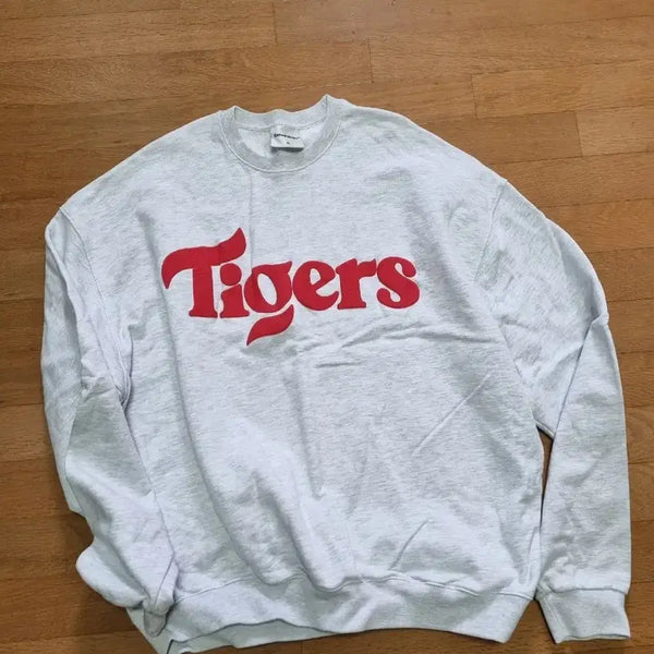 [BUNJANG] Ordinary Melange White Tiger Logo Oversized Sweatshirt XL / 엑스트라오디너리 맨투맨 XL