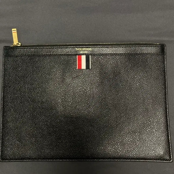 [BUNJANG] Thom Browne Small Zipper Tablet Holder Clutch Black Pebble Grain Leather / 톰브라운 클러치 블랙 페블그레인 스몰 지퍼 태블릿홀더 정품클러치