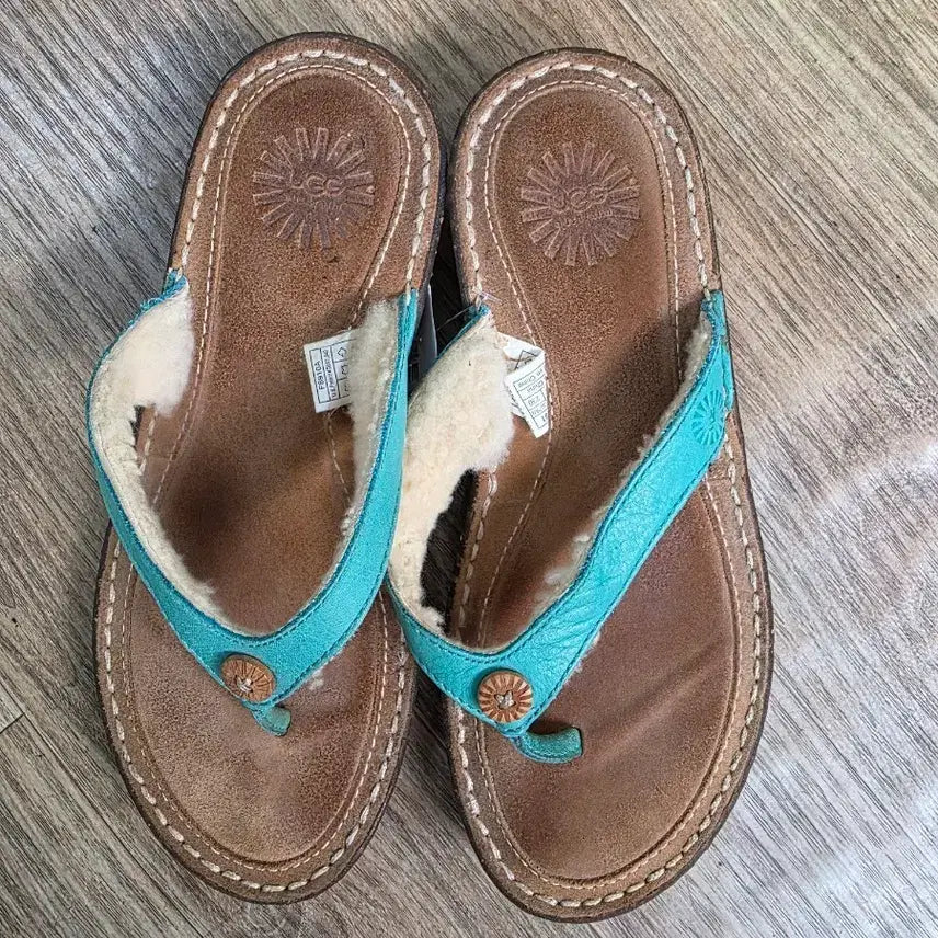 [BUNJANG] UGG Sheepskin Mule Slippers Size 230 / 어그 양털 쪼리 슬리퍼 230