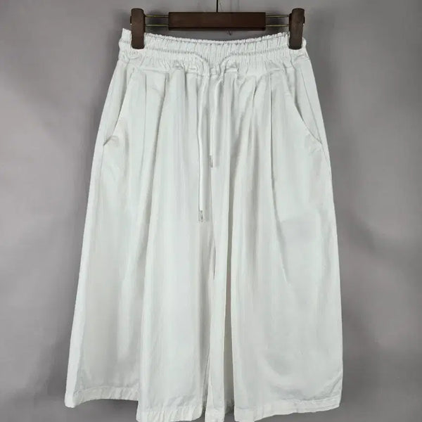 [BUNJANG] Siio Women's F Banding Wide Culottes 7-Part Pants White / [무료배송]SiiO 여성 F 밴딩 와이드 반바지 큐롯 7부 팬츠 화이트