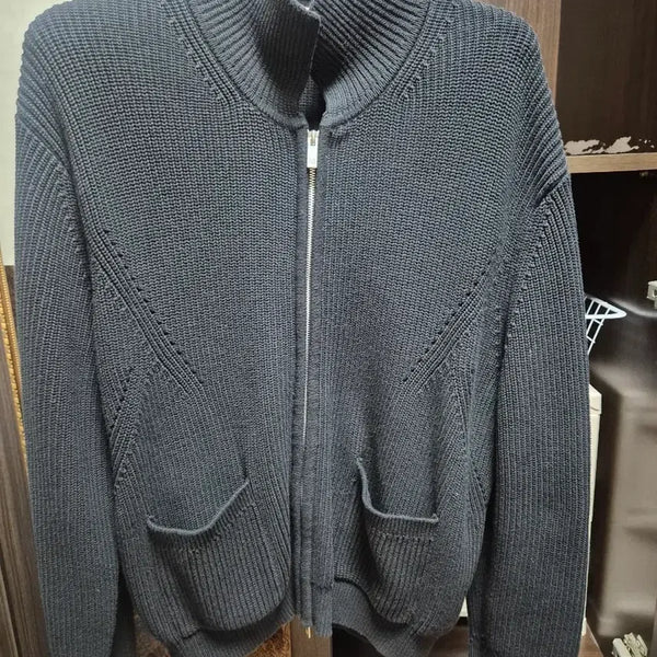 [BUNJANG] Intempo Mood Knit Zip-Up XL Black / 인템포무드 니트집업