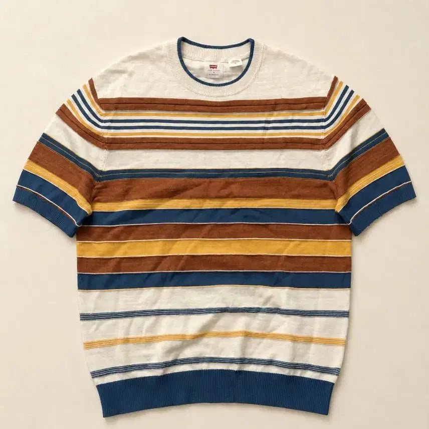 [BUNJANG] Levi's Color Block Short Sleeve Knit Top / Levis 리바이스 컬러블럭 반팔 니트 P512
