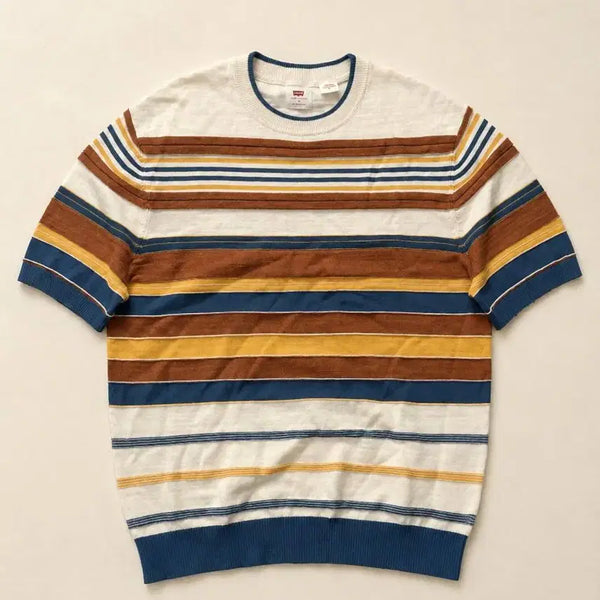 [BUNJANG] Levi's Color Block Short Sleeve Knit Top / Levis 리바이스 컬러블럭 반팔 니트 P512