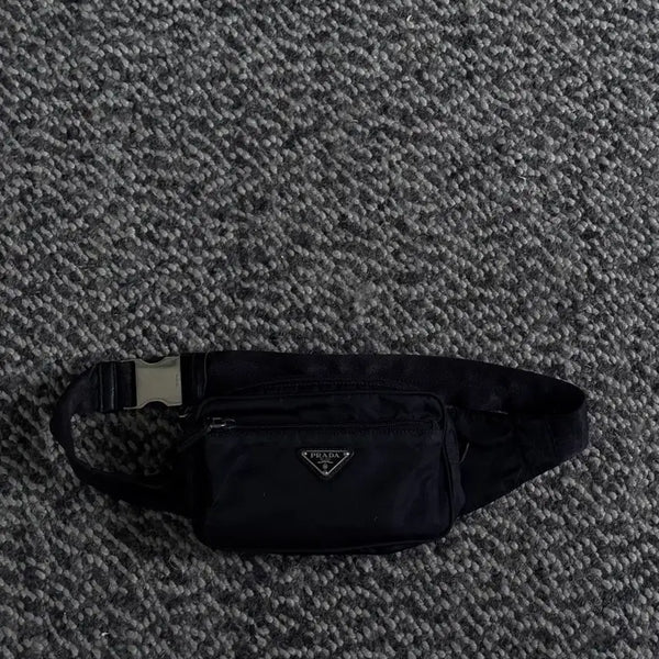 [BUNJANG] Prada Nylon Hip Pack Black Waist Bag / 프라다 나일론 힙색 블랙 웨에스트백
