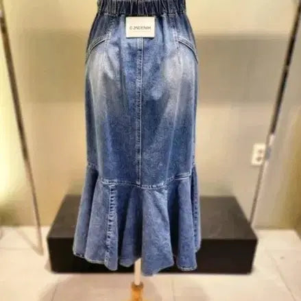[BUNJANG] Ozhkosec Denim Mermaid Long Skirt / 오즈세컨 데님 스커트