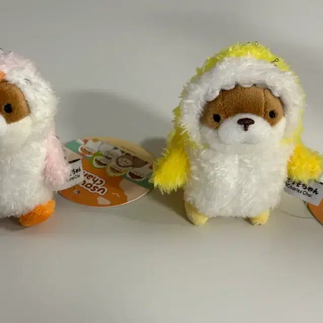 [BUNJANG] Uso Uso-chan Yellow Shark & Pink Penguin Keychains Bundle Set / (새상품/미사용) 귀여운 바다친구 우소우소짱 노란상어/핑크펭귄 키링 일괄