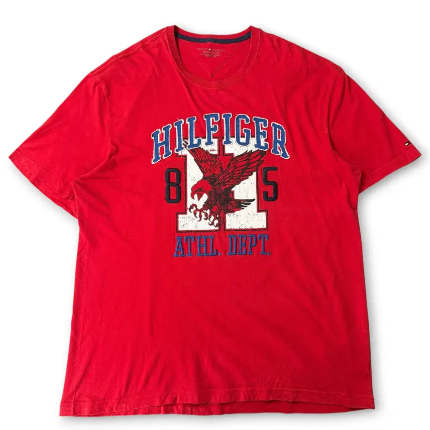 [BUNJANG] Tommy Hilfiger Eagle Graphic Big Logo Red T-Shirt 2XL / 타미힐피거 이글 그래픽 빅로고 레드 반팔 티셔츠 2XL