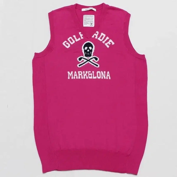 [BUNJANG] Mark &ロナ Women's Cotton V-Neck Knit Vest M (95) / 마크앤로나 여성 M 95 면 브이넥 니트 조끼 얇은편/L01