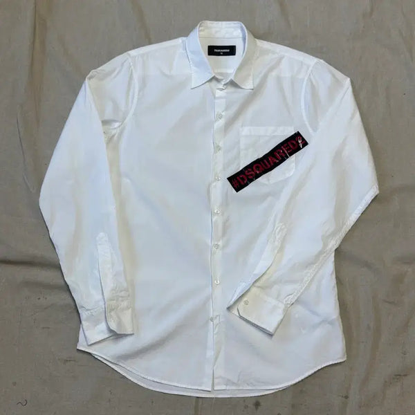 [BUNJANG] DSquared2 Taping White Shirt 52 / 디스퀘어드2 테이핑 화이트 셔츠 52