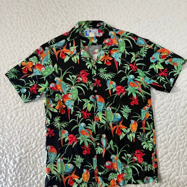 [BUNJANG] RJC Hawaiian Shirt Parrot Pattern / RJC 하와이안 셔츠(앵무새 패턴)