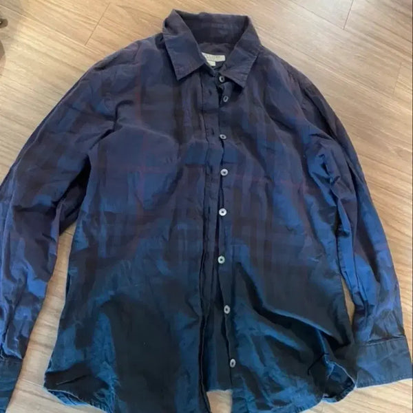 [BUNJANG] Burberry Brit Check Shirt Navy / 버버리 체크 남방 네이비