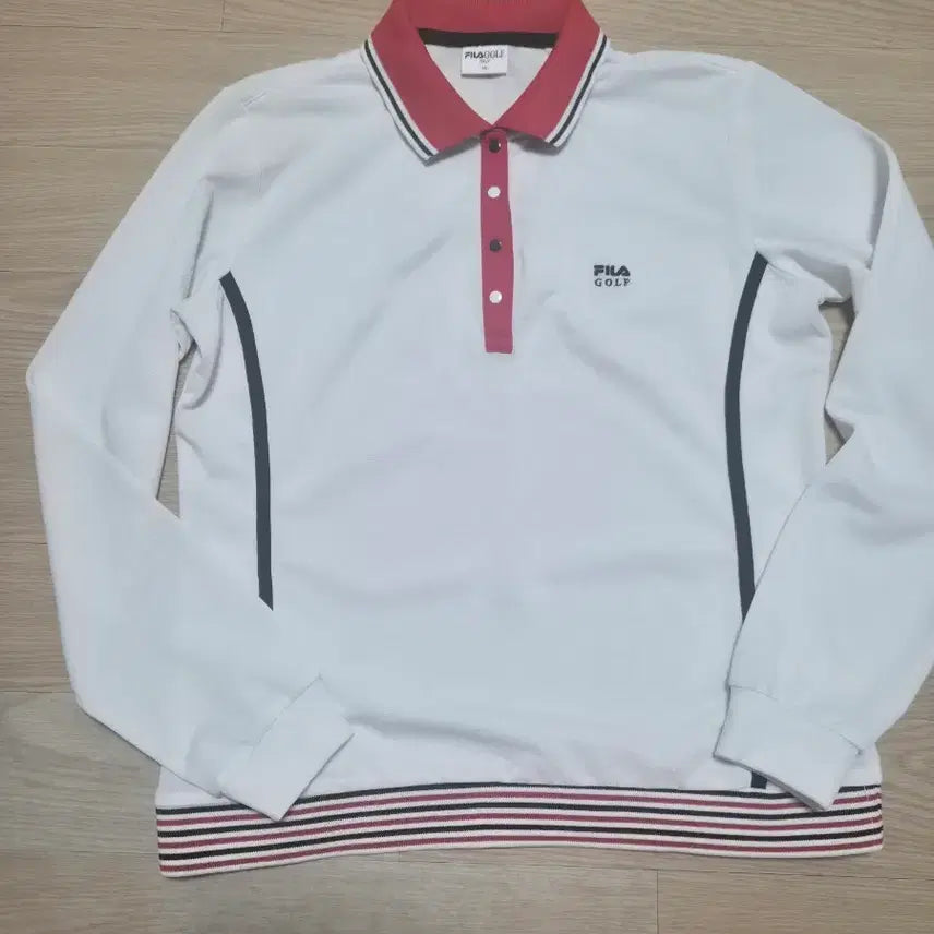 [BUNJANG] Fila Golf Women's Long Sleeve Polo Shirt White / 휠라 골프 긴팔 카라티 흰색