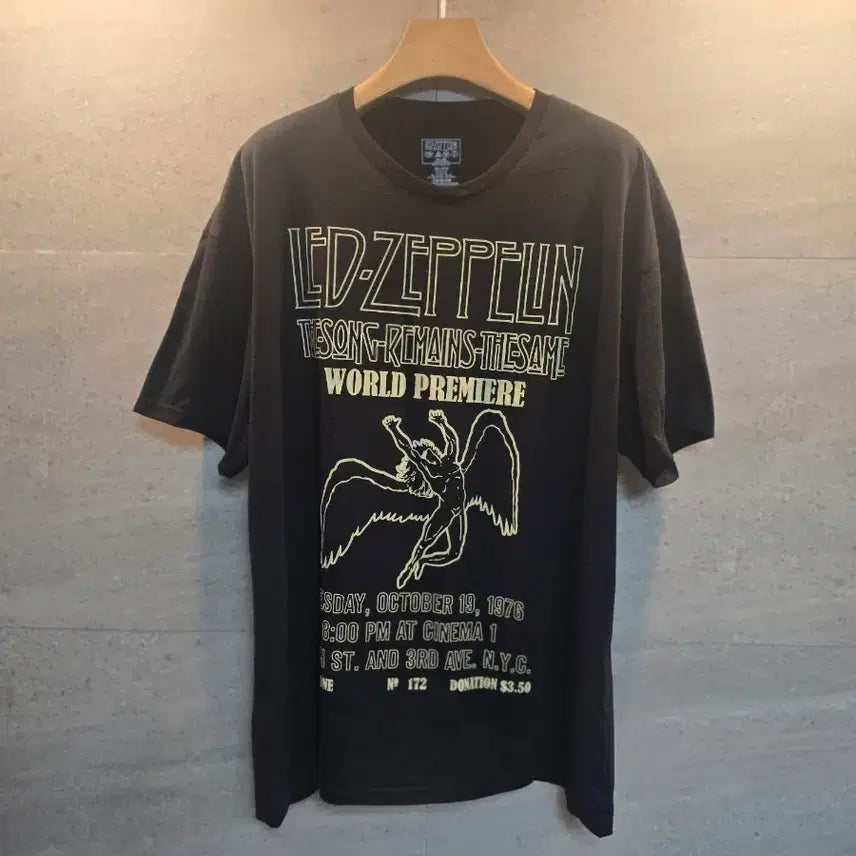 [BUNJANG] Led Zeppelin World Premiere Black T-Shirt XL / Led Zeppelin 월드 프리미어.블랙 티셔츠.