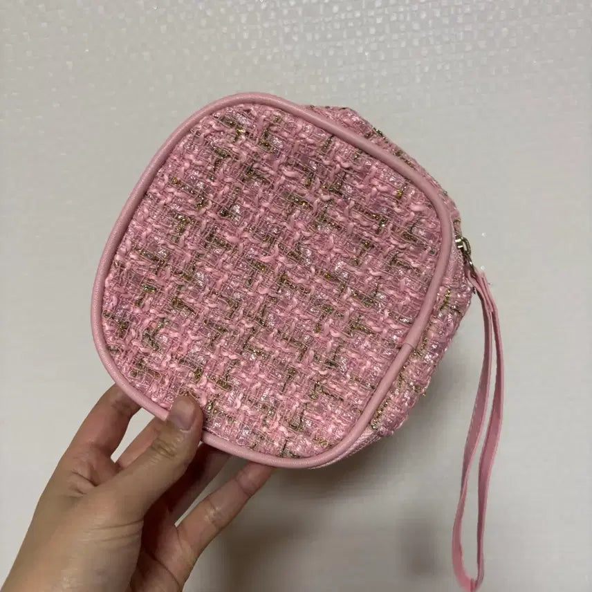 [BUNJANG] Pink Tweed Mini Pouch / 분홍색 트위드 미니 파우치