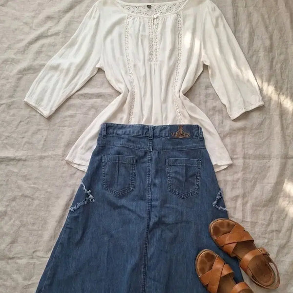 [BUNJANG] White Lace Blouse / 화이트 레이스 블라우스
