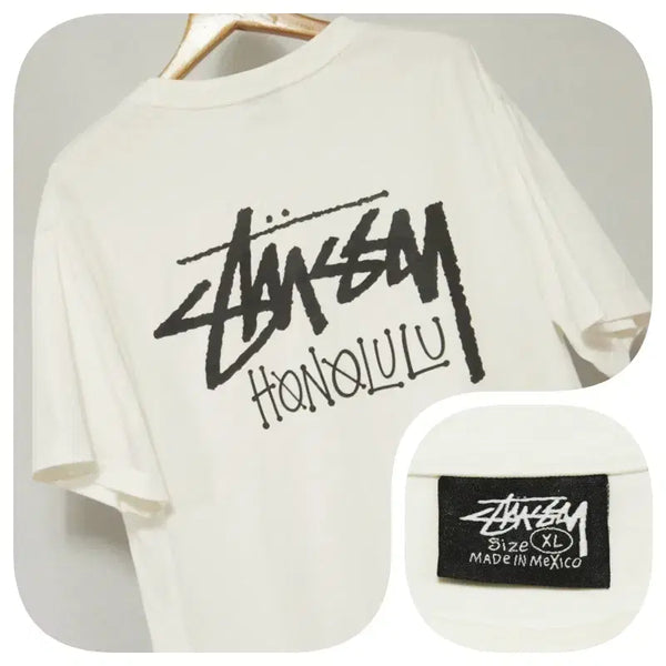 [BUNJANG] Stussy White Short Sleeve Round T-Shirt Men's 105 / 스투시 화이트 반팔 라운드 티셔츠 남성105