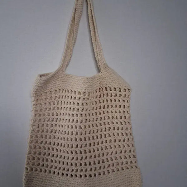 [BUNJANG] Ivory Handmade Knit Shoulder Bag / 아이보리 핸드메이드 가방