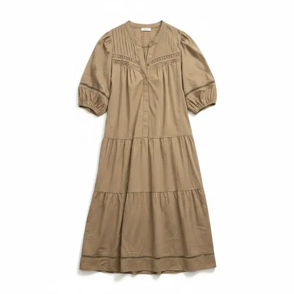 [BUNJANG] Women's Balloon Sleeve Long Dress / 여성88/ 엣지 벌룬 반팔 롱원피스