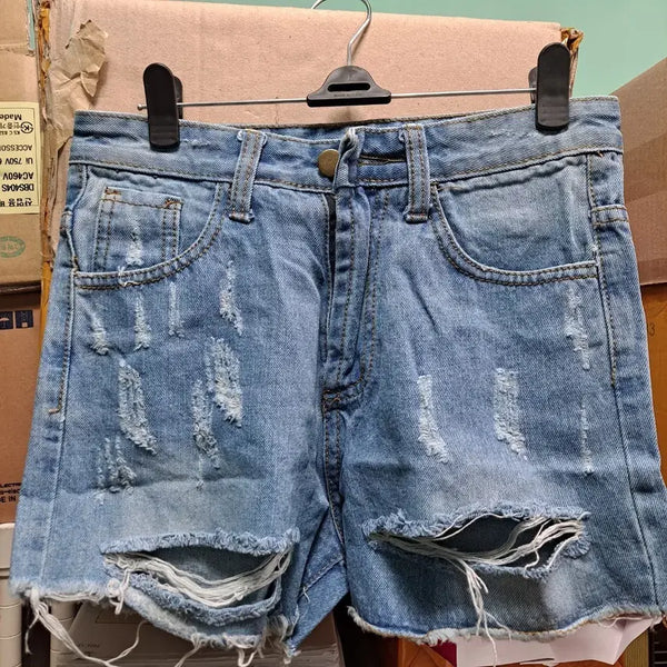 [BUNJANG] Denim Distressed Wash Shorts / 청바지 숏팬츠 데미지 워싱