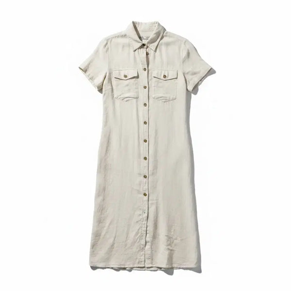[BUNJANG] Zara Linen Shirt Dress Beige / 여성M/ 자라 린넨 셔츠 원피스 베이지