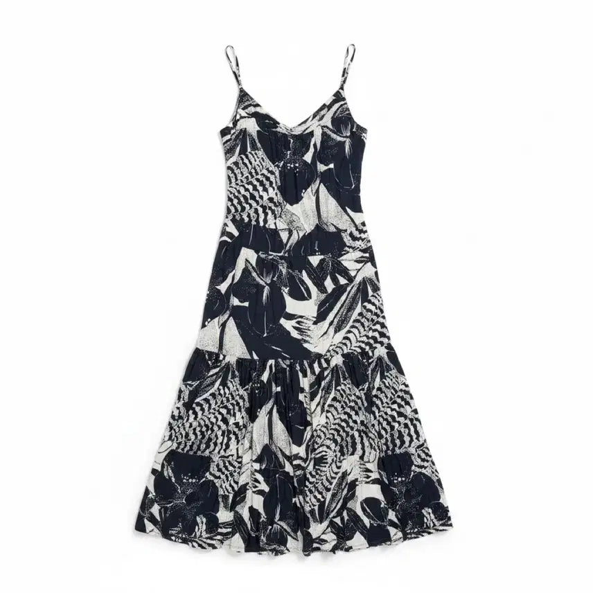 [BUNJANG] Women's Sleeveless Tie-Dye Maxi Dress / 여성F/ 시원소재 나염 끈나시 원피스