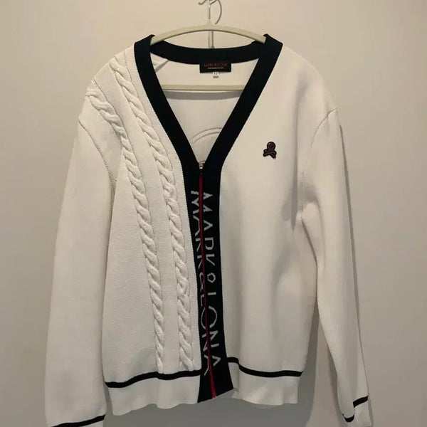 [BUNJANG] Mark &ロナ White Cable Knit Cardigan / 마크앤로나 정품 화이트 케이블 니트 가디건 105
