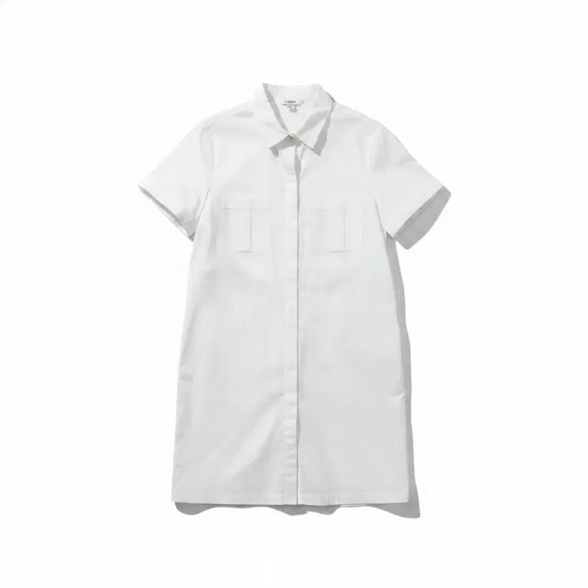 [BUNJANG] SJ Son Jung Wan White Short Sleeve Shirt Dress / 여성85/ SJ 와니 손정완 화이트 반팔 셔츠 원피스