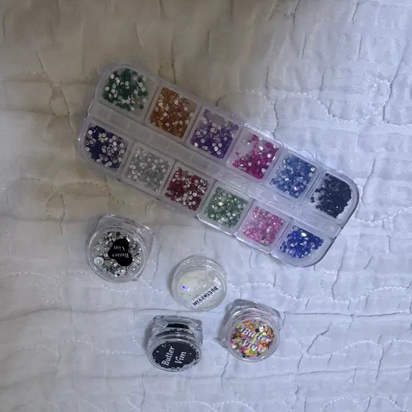 [BUNJANG] Nail Art Glitter and Gem Set / 네일 아트 글리터/보석 세트