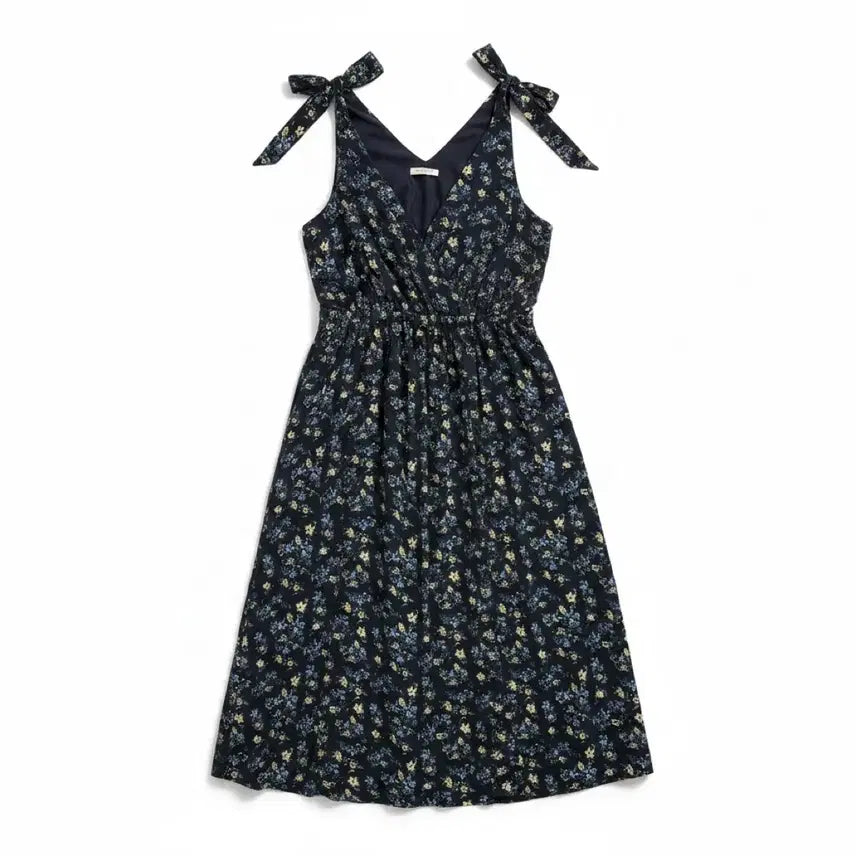 [BUNJANG] Women's Floral V-Neck Wrap Dress / 여성M/ japan glacier 꽃무늬 브이넥 랩 원피스
