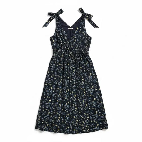 [BUNJANG] Women's Floral V-Neck Wrap Dress / 여성M/ japan glacier 꽃무늬 브이넥 랩 원피스